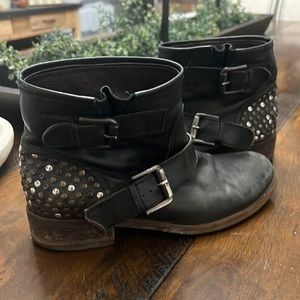 Black Studded Ankle Boots